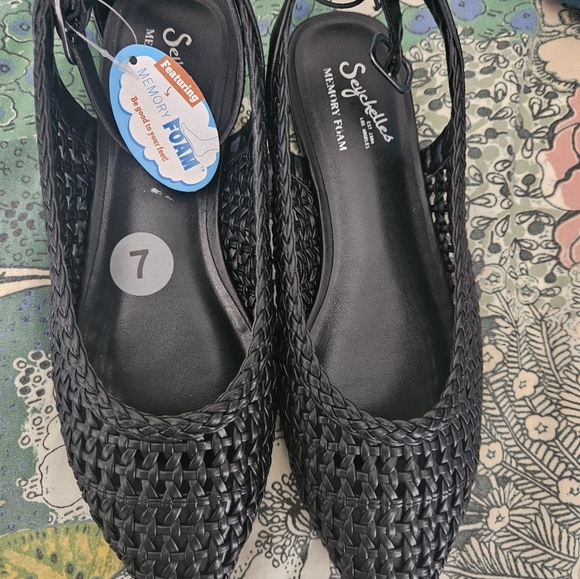 NWOB Seychelles Elegant Black Woven Women's Flats - Picture 4 of 4